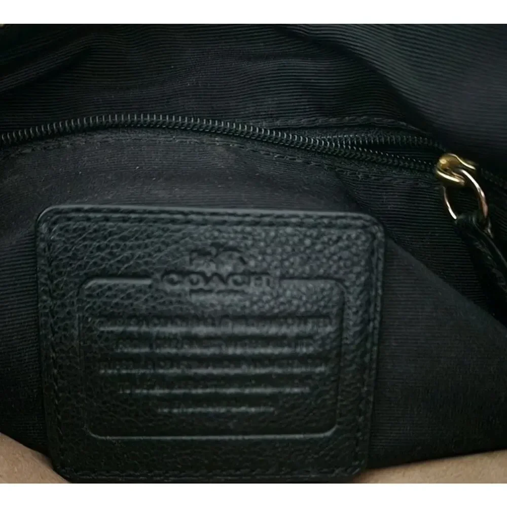 Coach East/West Black Celeste Hobo Shoulder Pebbled Leather Bag W/ Hang Tag
